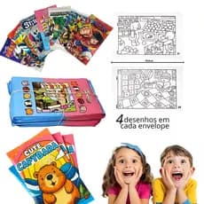 Cards 20/30/40 ATACADO Para Colorir Infantil Kit Unidades Lembrancinha Festa Aniversário Criança Páscoa Atacado