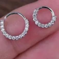 Piercing Nariz Septo Cravejado Strass Prata e Dourado