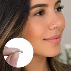 Piercing Nariz Cartilagem Argola Cravejado Strass