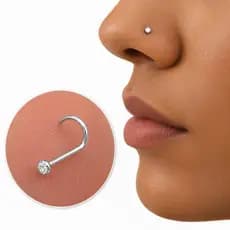 Piercing Nariz Nostril Cartilagem Zircônia Aço Cirúrgico Antialérgico Ponto de Luz