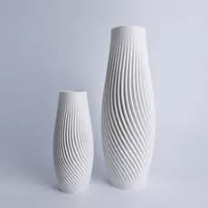Vasos Decorativos Espiral 3D (Grande + Pequeno) – Vaso Moderno em PETG Alta Resistência | Decoração Minimalista