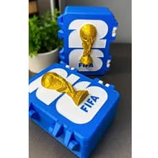 Caixa Porta Figurinhas Futebol 2026 | Organizador Colecionável Impressão 3D