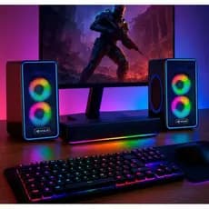 Caixa Caixinha de Som Subwoofer Gamer Led Chroma Mac Computador P2 Tv Pc Usb