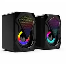 Caixa de Som Gamer RGB Knup 6W USB P2 Estéreo LED PC Notebook