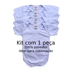 Promoção Body Manga Curta Bebe Malha Poliéster Branco Tamanho P Ao 3