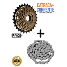 Kit Catraca 7v 21v  Roda Livre De Bicicleta e Corrente Bike
