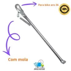 Descanso Pezinho Lateral Alimínio Com Mola P/ Bicicleta Aro 26