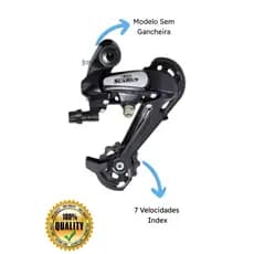 Câmbio Macaquinho 7v / 21v S/Gancheira Index Sunrun Compatível C/Shimano