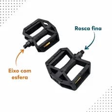Pedal Plataforma Nylon Rosca Fina 1/2 Esferados Bike Aro 16/20/24/26