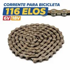 Corrente 6V 116 Elos p/ Bike (Compatível 18V) - Troca e Substituição