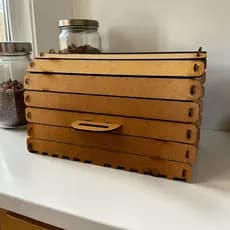Porta Pão MDF Organizador de Cozinha Porta Biscoito Caixa Multiuso Promoção