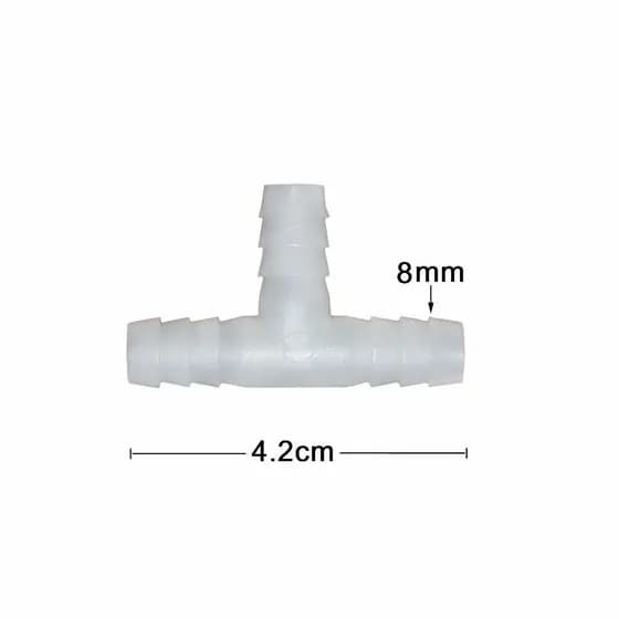 União/Emenda De Mangueira em T 8mm Ou 5/16 De 10 Unidades Para Aquários, compressor de ar hidroponia