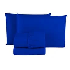 Kit 5 Jogo de Lençol Casal Microfibra PREMIUM 03 Peças Jogo de Cama Box 30CM Altura TODOS AZUL ROYAL