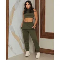 Calça jogger moletom. Calça moletom feminina.