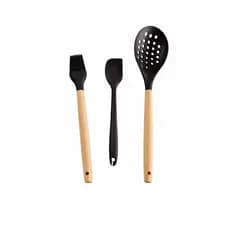 Kit pincel de silicone  espatula de silicone  escumadeira de silicone