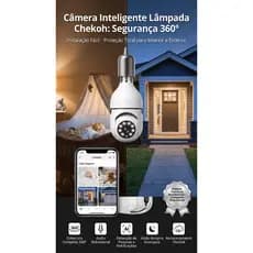 Câmera de Segurança Inteligente Lâmpada 360º Full HD Wi-Fi - Proteção Total