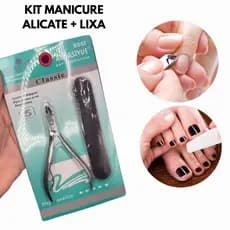 Kit Manicure Iniciante Alicate Cutícula Lixa Unhas 2 peças Pedicure Kit Viagem