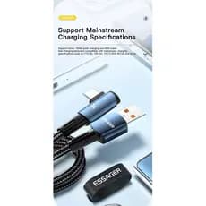 Cabo Essager 7a 90 graus Com LED USB/Tipo -C Cabo Para iphone 14 15 e todos aparelho com compativeis
