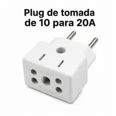 Adaptador de Tomada 10A para 20A Universal Bivolt Reforçado Air Fryer Secador Microondas Geladeira
