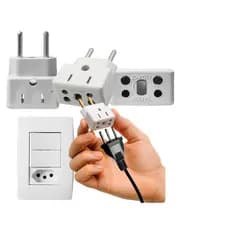 Plug Adaptador Tomada 10A 20A Mega Reforçado Bivolt Para Secador Chapinha Microondas Air Fryer