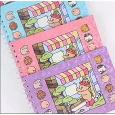 Caderno de Colorir Capa Dura Espiral Fofo Cute Kawaii Escolar Infantil Desenhos Criativos Relaxantes
