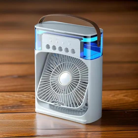 Turbina Climatizador Portatil Super Turbo 4 em 1 Ventilador Umidificador LED
