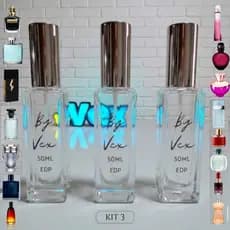 Kit 3 Perfumes de 50ml cada Inspirados Feminino ou Masculinos EDP Alta Concentração - VEX PERFUMES