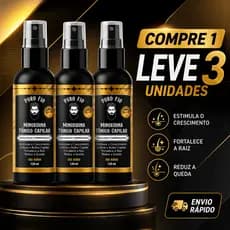 Kit 3X Tônico Capilar Pro Barber MinoxDNA Puro Fio Spray 120ml Crescimento Barba Cabelo 3 meses