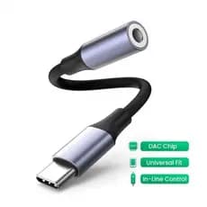 Adaptador de fone de ouvido compatível com Samsung  e Xiaomi usb Tipo C Para Jack P2 DAC