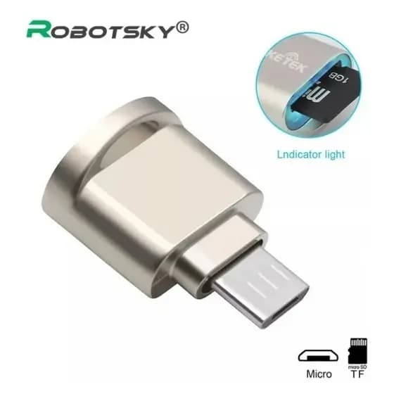 Adaptador Otg Micro Usb Leitor De Cartão Micro Sd Usb V8