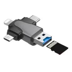 Adaptador Leitor De Cartão Micro Sd Lightning Tipo-c E V8