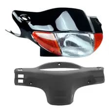 Kit Carenagem do Farol + Moldura do Painel + Farol Bloco Optico Biz 100 1998 1999 2000 2001 2002 2003 2004 2005