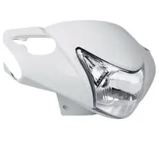 Kit Carenagem do Farol + Farol Bloco Optico Biz 125 Freio a Disco 2013 a 2017 Branco