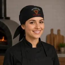 Bandana Pizzaria Cozinha Lenço Garçom Chef (com logo personalizado)