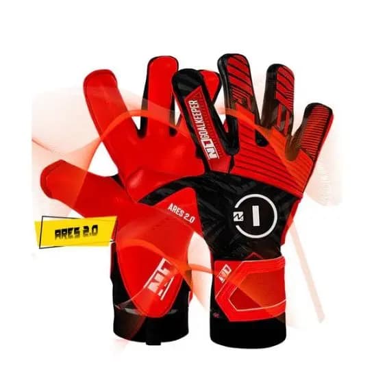 Luva de Goleiro Profissional N1 Ares Red 2.0 + Meia Antiderrapante - Envio Mesmo DIA