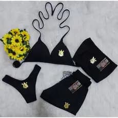Quarteto Times Biquini+Top+Shorts Times Brasileirão