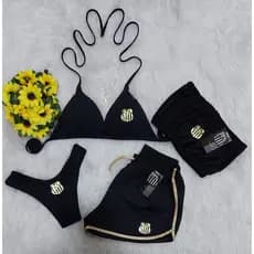 Quarteto Biquini+top+shorts Time Santos