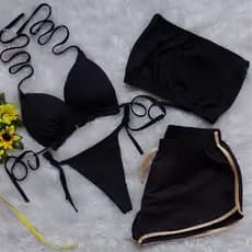 Conjunto Biquini Feminino Shorts e Top Kit Verão Moda 2026