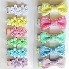 kit com  Mini laços bebê presilha / lacinhos / bico de pato RN Bebe infantil / enxoval com borracha antideslizante