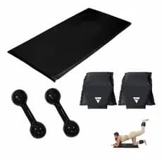 Kit Academia Treino em Casa - Colchonete Academia + Par de Halter peso bola Emborrachado 1kg + Par de Tornozeleira/Caneleira 2kg