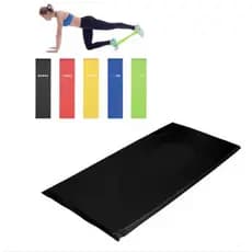Kit Colchonete Academia + Mini Band 5 Faixas Elásticas Treino Fitness