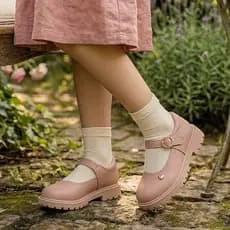 Sapato Sapatilha Menina Mary Jane Tratorada Infantil Boneca Moda Vintage Blogueirinha Confortável
