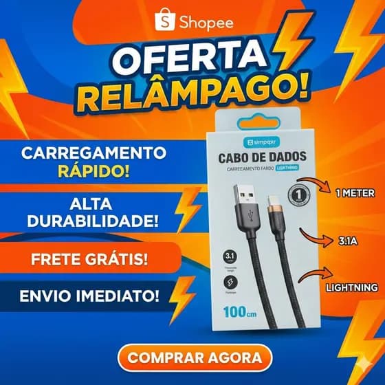 Cabo para iPhone | Carregamento Rápido | Alta Durabilidade