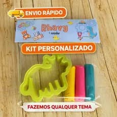 KIT  MINI Massinha Personalizada +  Moldes - Lembrancinha Festa Infantil/Aniversário (Qualquer Tema)