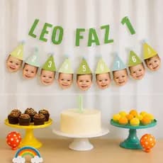 Varal Decorativo com Rostinho Personalizado | Tema Festa | Varal com Rosto