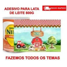 Adesivo para Lata de Leite 800g Personalizado | Diversos Temas | Rótulo para Lembrancinha | Não Acompanha Lata