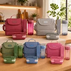 Kit 4 Peças Bolsa Térmica+ Marmita+ Garrafa+ Porta Talher Jacki Design