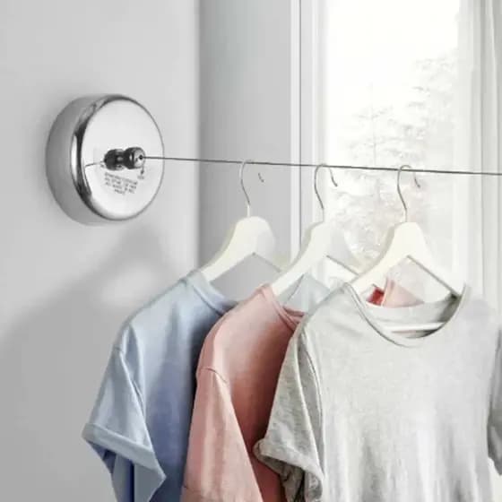 Varal de Parede Retrátil Inox 304 | Varal de Roupa Portátil Retrátil de Parede