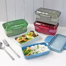 Pote Marmita de 2 Andares 950ml Concept Lancheira Recipiente Vai Ao Micro-ondas Freezer Bpa Free