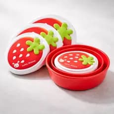 Pote para Lanche de 4 Peças Infantil Menina Morango